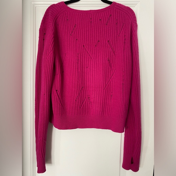 HELMUT LANG DISTRESSED V-NECK SWEATER W THUMB HOLES - Picture 5 of 6